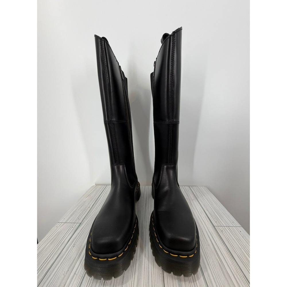 Dr. Martens Amaayah Hi Boots Black Leather Knee Tall Riding Women's Size 8 NEW - Picture 6 of 16